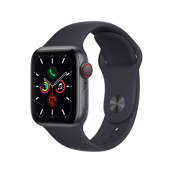 Apple Watch SE (v2) Cellular, 40mm Space Grey Aluminium Case with Midnight Sport Band - Regular