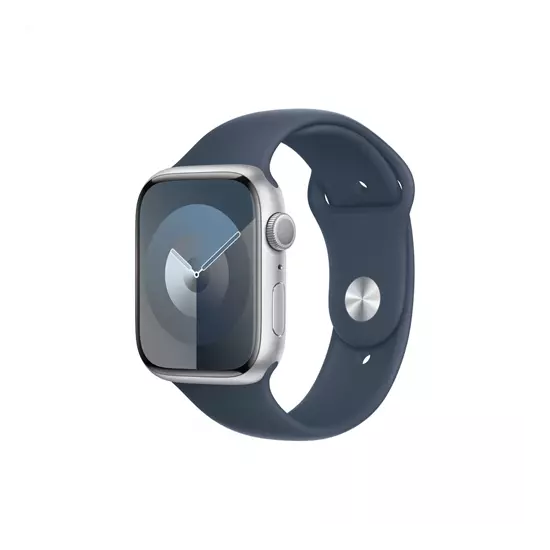 Apple Watch S9 GPS 41mm Silver Alu Case w Storm Blue Sport Band - M/L