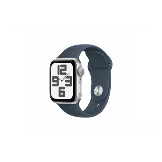 Apple Watch SE3 GPS 40mm Silver Alu Case w Storm Blue Sport Band - S/M