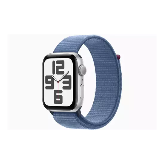 Apple Watch SE3 GPS 44mm Silver Alu Case w Winter Blue Sport Loop