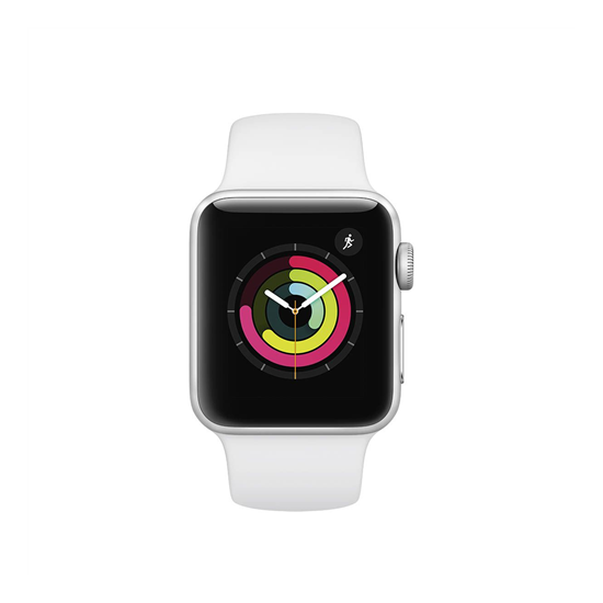 Apple Watch Series 3 GPS, 38mm Silver Aluminium Case with White Sport Band