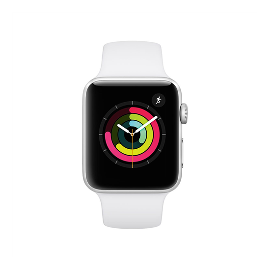 Apple Watch Series 3 GPS, 42mm Silver Aluminium Case with White Sport Band