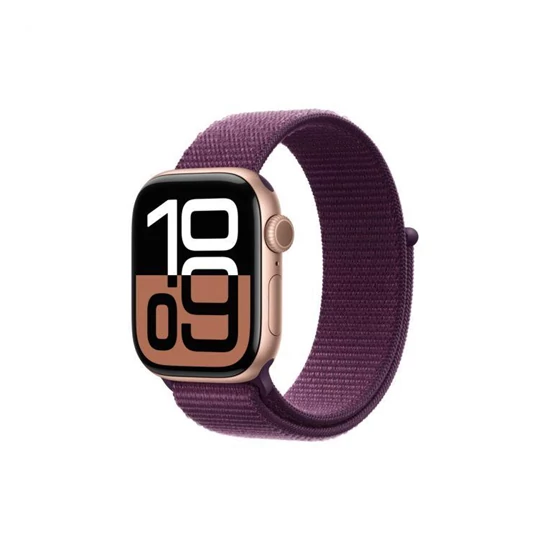 Apple Watch S10 GPS 46mm Rose Gold Alu Case with Plum Sport Loop