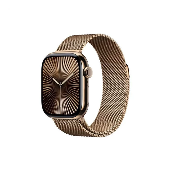 Apple Watch S10 Cellular 46mm Gold Titanium Case with Gold Milanese Loop - M/L