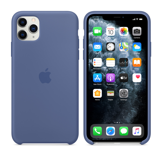 iPhone 11 Pro Max Silicone Case - Linen Blue