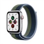 Kép 1/2 - Apple Watch SE (v2) Cellular, 44mm Silver Aluminium Case with Abyss Blue/Moss Green Sport Loop