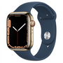 Kép 1/2 - Apple Watch S7 Cellular, 41mm Gold Stainless Steel with Abyss Blue Sport Band - Regular