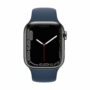 Kép 2/2 - Apple Watch S7 Cellular, 45mm Graphite Stainless Steel Case with Abyss Blue Sport Band - Regular