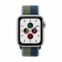 Kép 2/2 - Apple Watch SE (v2) Cellular, 40mm Silver Aluminium Case with Abyss Blue/Moss Green Sport Loop