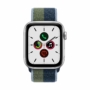 Kép 2/2 - Apple Watch SE (v2) Cellular, 44mm Silver Aluminium Case with Abyss Blue/Moss Green Sport Loop